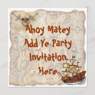 Invitation de fête d'anniversaire de pirate