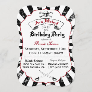 Invitation de fête d'anniversaire de pirate