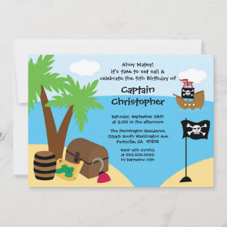 Invitation de fête d'anniversaire de pirate de
