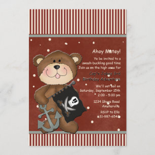 Invitation de fête d'anniversaire de pirate de