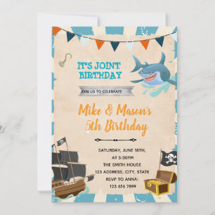 Invitation de fête d'anniversaire de pirates et de