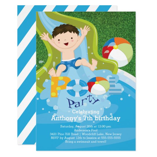 Invitation De Fete D Anniversaire De Piscine De Zazzle Fr