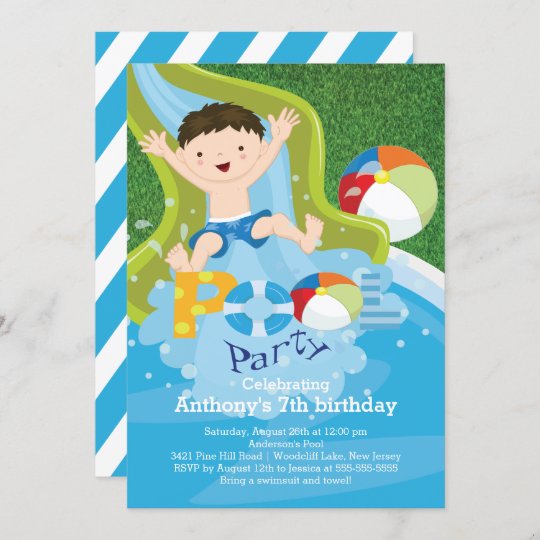 Invitation De Fete D Anniversaire De Piscine De Zazzle Fr