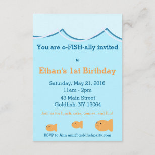 Invitation de fête d'anniversaire de poisson rouge