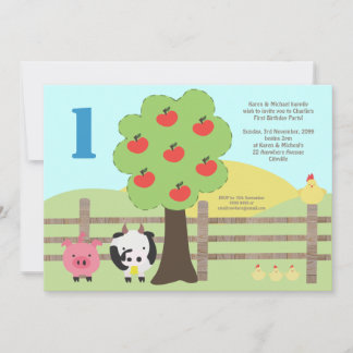 Invitation de fête d'anniversaire de pommier