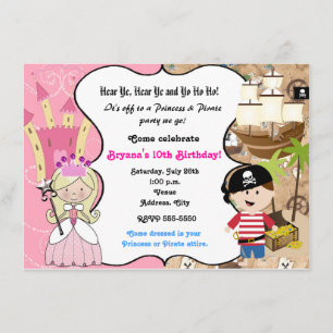Invitation de fête d'anniversaire de princesse et