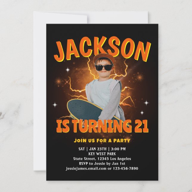 Invitation de fête d'anniversaire de rap bootleg p (Devant)