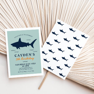 Invitation de fête d'anniversaire de requin