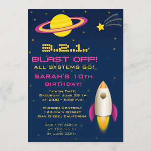 Invitation de fête d'anniversaire de Rocket