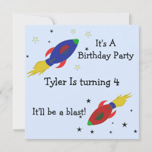 Invitation de fête d'anniversaire de Rocket Ship