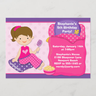 Invitation de fête d'anniversaire de Sleepover