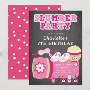 Invitation de fête d'anniversaire de Sleepover de