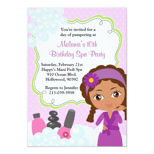 Invitation De Fete D Anniversaire De Spa Zazzle Fr