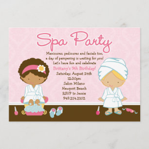 Invitation de fête d'anniversaire de spa