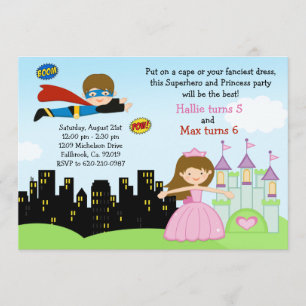 Invitation de fête d'anniversaire de super héros