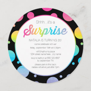 Invitation de fête d'anniversaire de surprise de
