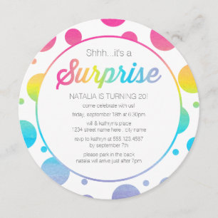 Invitation de fête d'anniversaire de surprise de