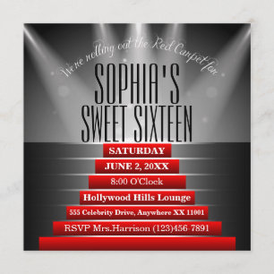Invitation de fête d'anniversaire de sweet sixteen