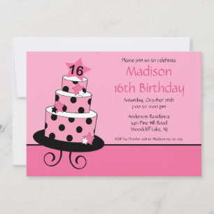 Invitation de fête d'anniversaire de sweet sixteen