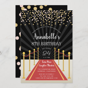 Invitations Faire Part Cartes Anniversaire De Soiree Cinema Zazzle Fr