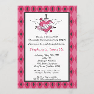 invitation de fête d'anniversaire de Tatto de punk