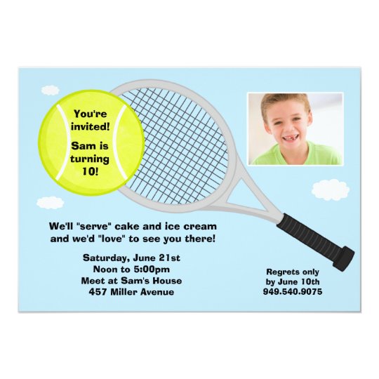 Invitation De Fete D Anniversaire De Tennis Zazzle Fr