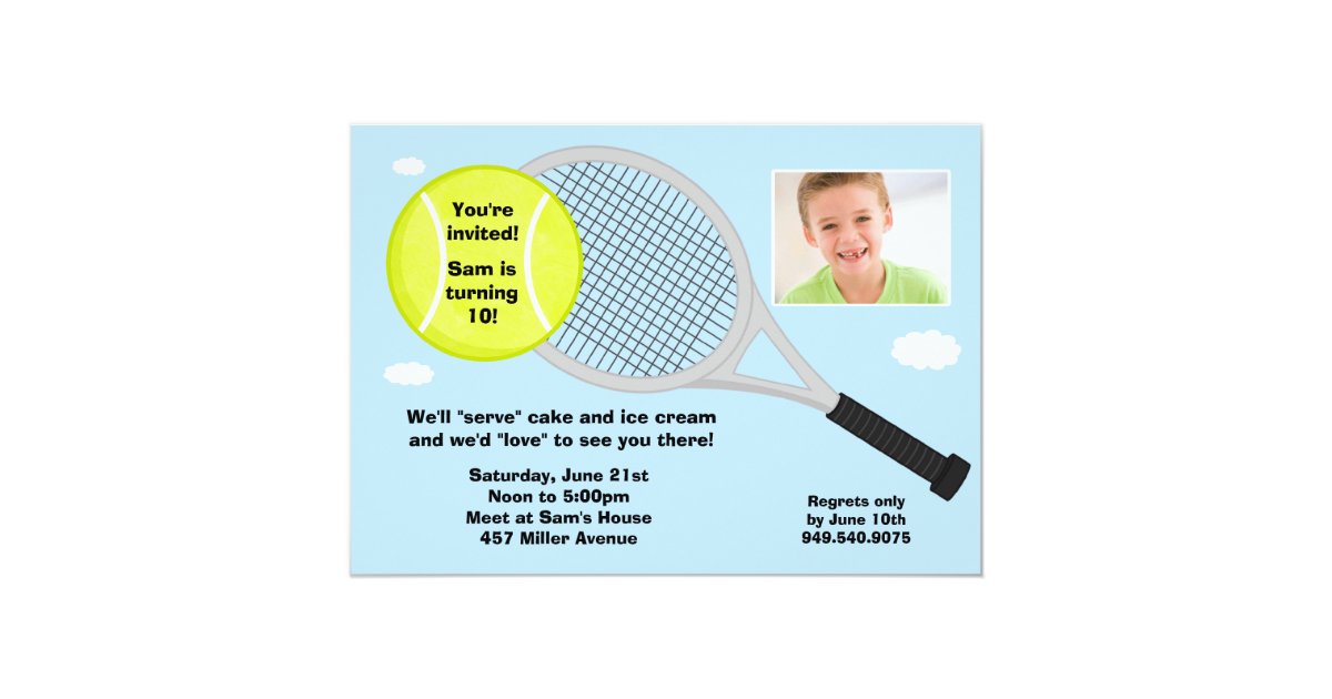  Invitation  de f te d anniversaire  de tennis  Zazzle fr