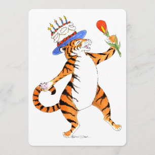 Invitation de fête d'anniversaire de tigre de