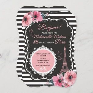 Invitation de fête d'anniversaire de Tour Eiffel