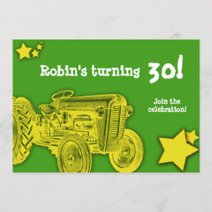 Invitation de fête d'anniversaire de tracteur :