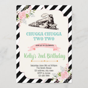 Invitation de fête d'anniversaire de train de