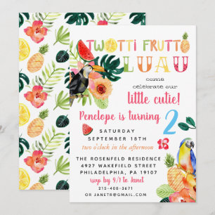 Invitation de fête d'anniversaire de Twotti Frutti