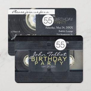 Invitation de fête d'anniversaire de VHS de la