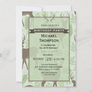Invitation de fête d'anniversaire Deer Hunter