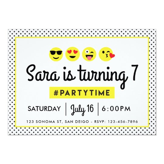 Invitation De Fete D Anniversaire D Emoji Zazzle Fr Invitation De Fete D Anniversaire D Emoji Zazzle Fr