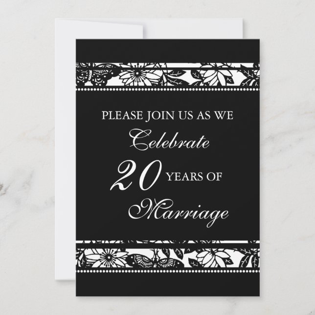 Invitation de fête d'anniversaire des 20 ans à mot (Devant)