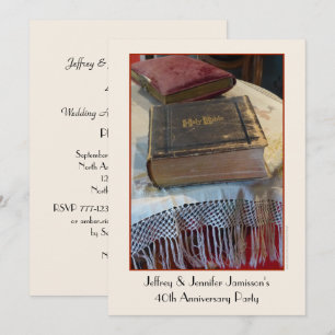 Invitation de fête d'anniversaire des 40 ans Bible