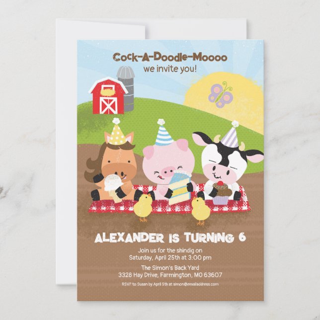 Invitation de fête d'anniversaire des amis de la f (Devant)