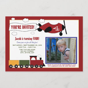Invitation de fête d'anniversaire des Avions et de