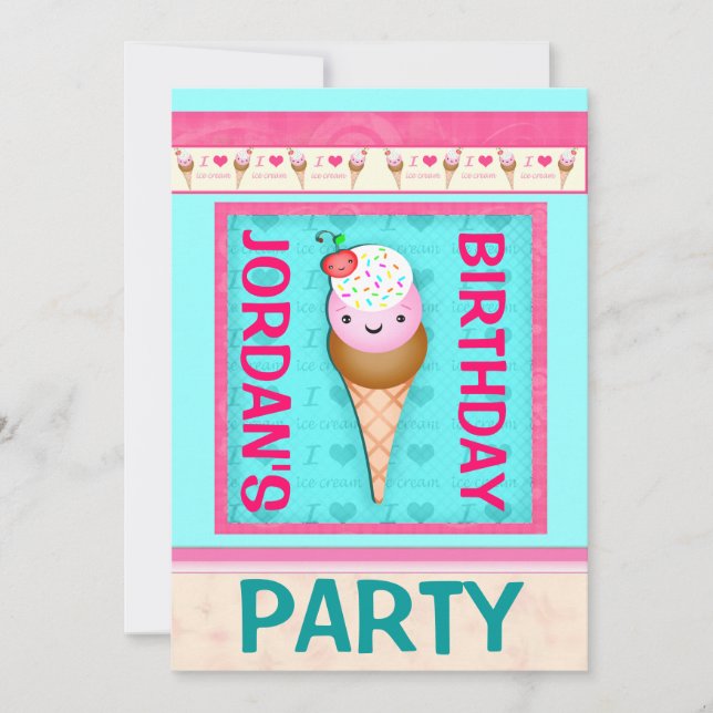 Invitation de fête d'anniversaire des enfants (Devant)