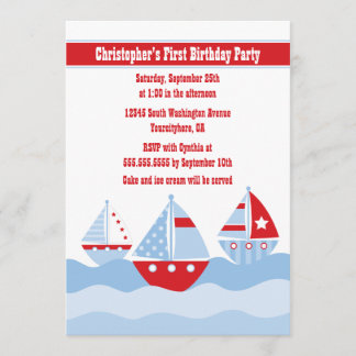 Invitation de fête d'anniversaire des voiliers du