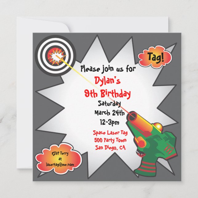 Invitation de fête d'anniversaire d'étiquette de (Devant)