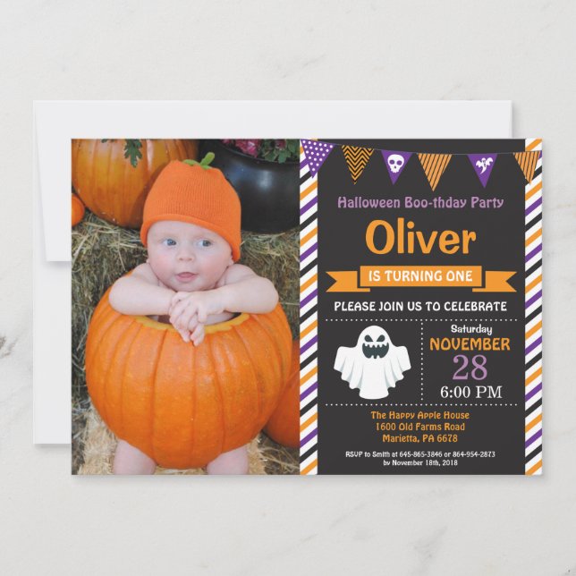 Invitation de fête d'anniversaire d'Halloween (Devant)
