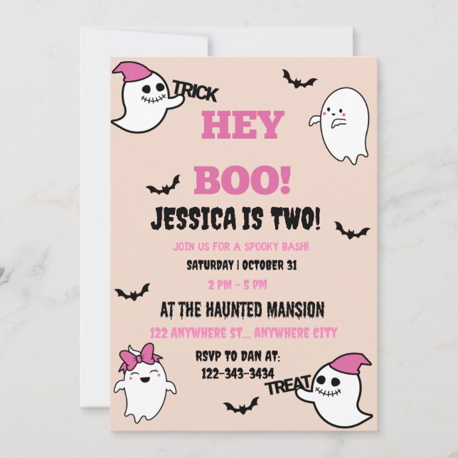 Invitation de fête d'anniversaire d'Halloween (Devant)