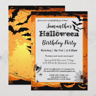 Invitation de fête d'anniversaire d'Halloween chau