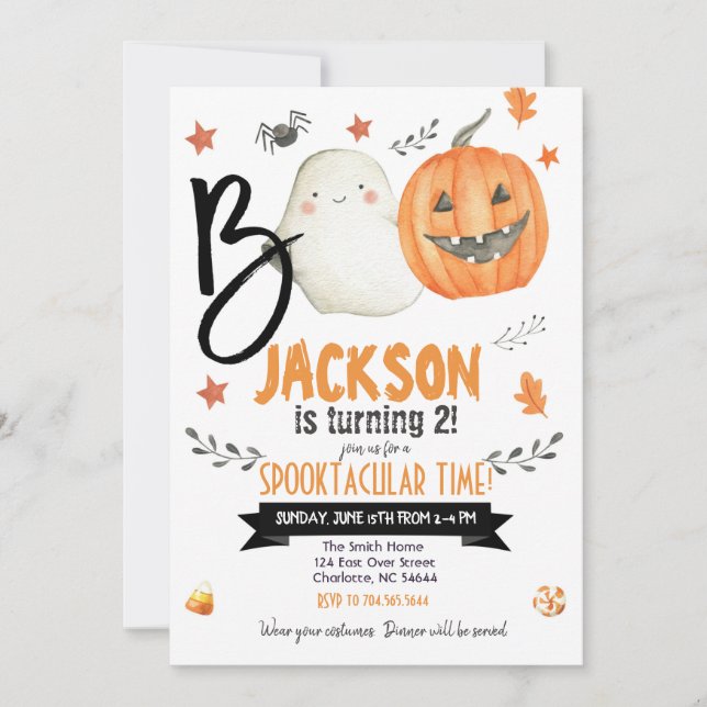 Invitation de fête d'anniversaire d'Halloween, inv (Devant)