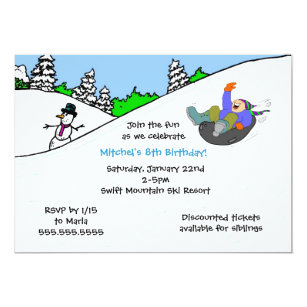 Invitations Faire Part Cartes Anniversaire De Ski Zazzle Fr