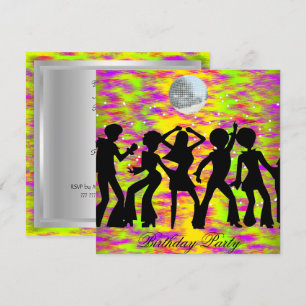 Invitation de fête d'anniversaire disco danse sarc