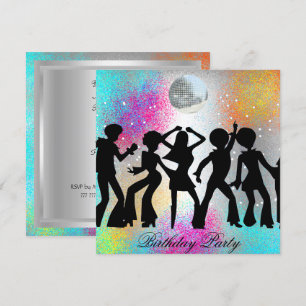 Invitation de fête d'anniversaire disco psychédéli