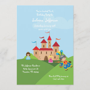 Invitation de fête d'anniversaire du château 5x7
